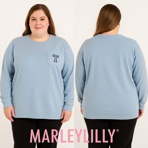 Marleylilly Coastal Crewneck – Light Blue (2XL/3XL) NEW